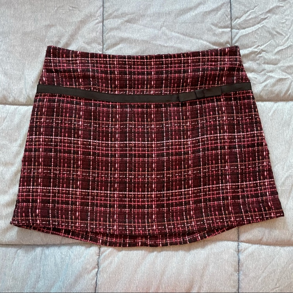 Vintage maroon plaid skirt